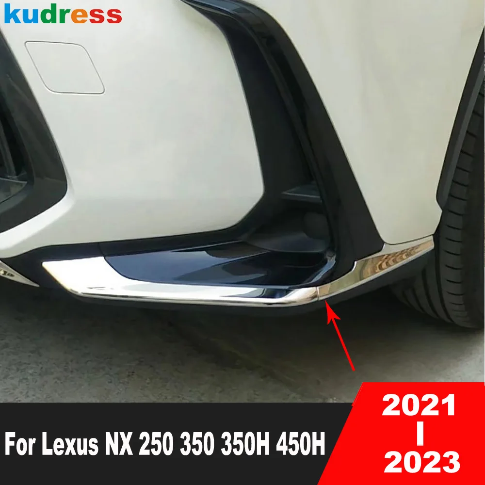 

Front Bumper Corner Cover Trim For Lexus NX 250 350 350H 450H 2021 2022 2023 Chrome Anti-Collision Molding Strip Car Accessories