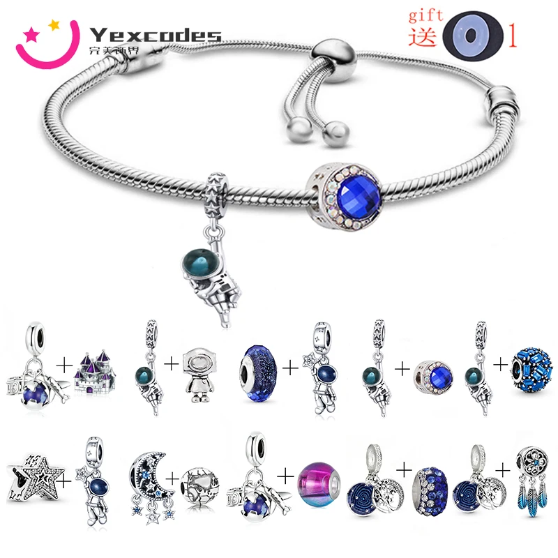 

Adjustable Bracelet Couple Bracelet Astronaut Astronaut Star Moon Charm Bead Bracelet For Girlfriend Boyfriend Child Gift
