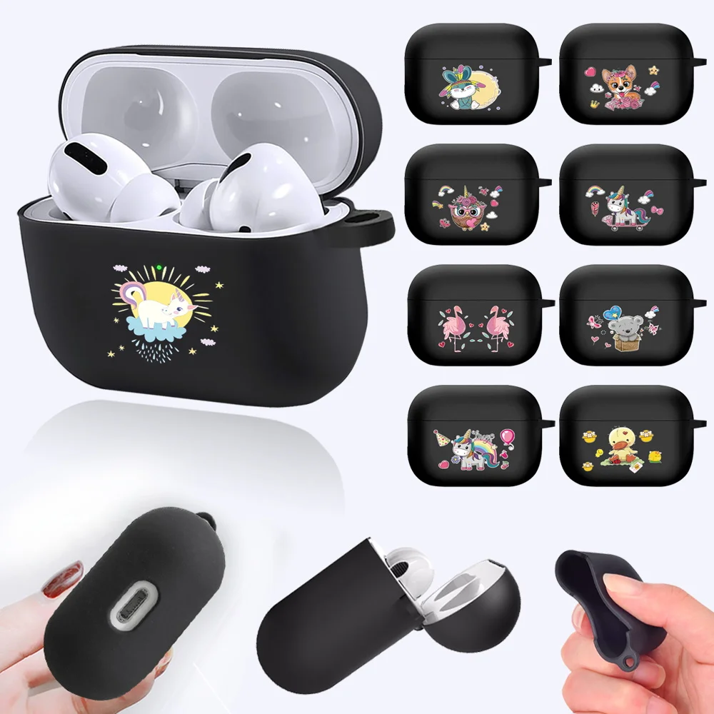 

Чехол для наушников Apple AirPods 3 черный силиконовый беспроводной Bluetooth для Apple AirPods 3 милый мультяшный футляр для наушников матовый чехол
