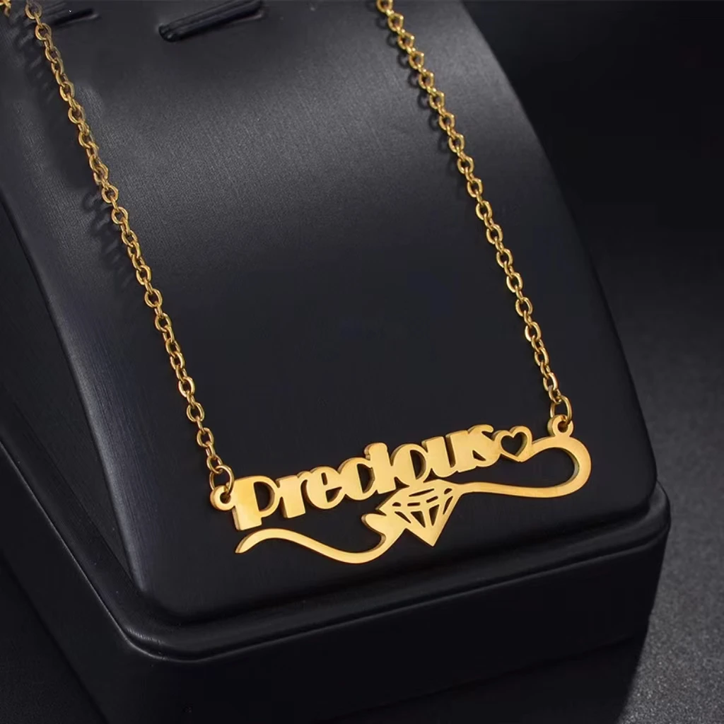 Lateefah ожерелье из нержавеющей стали с буквами сделай сам персонализированная