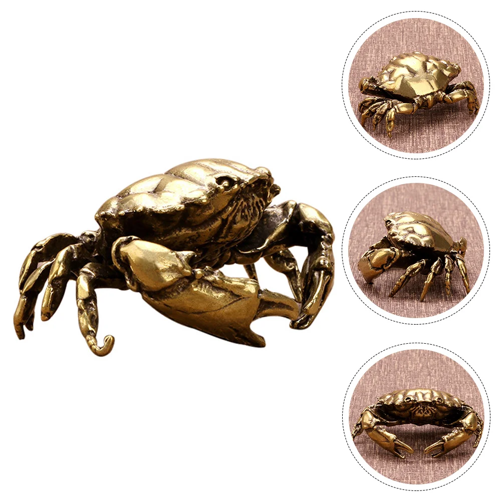 

Crab Figurine Statue Brass Decor Animal Ornament Sculpture Tea Chinese Sea Animals Ocean Shui Feng Zen Good Garden Life