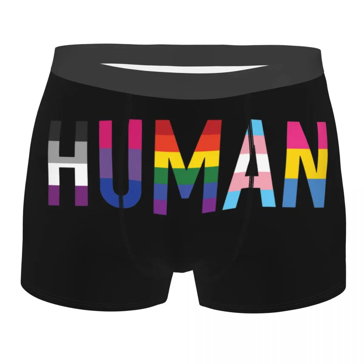 

Human LGBT Men Underwear Gay Pride Bisexual Lesbian Rainbow Harajuku Boxer Shorts Panties Funny Breathable Underpants for Homme