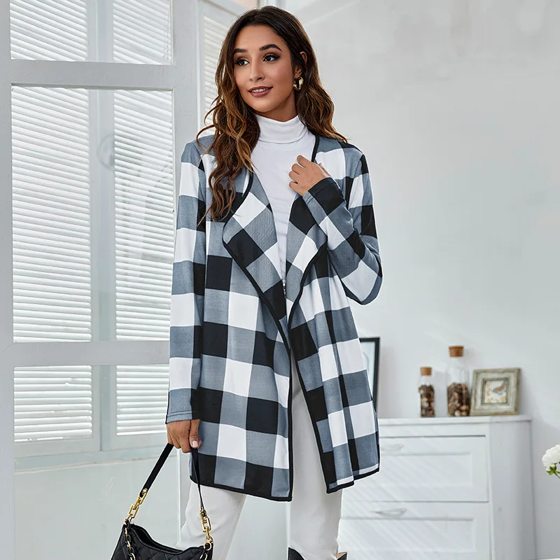 

Format Women's Cardigan Long-sleeved Loose Medium-length Casual Sweater Cardigan Women's Thin Coat Cardigan Women