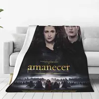 The Twilight Saga Vampire Blankets Summer Air Conditioning Edward Bella Jacob Black Throw Blanket for Sofa Bedroom Rug Piece