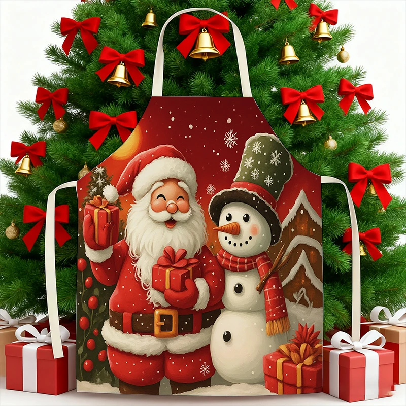 

Рождественские фартуки из хлопка и льна для бабушки и внучки