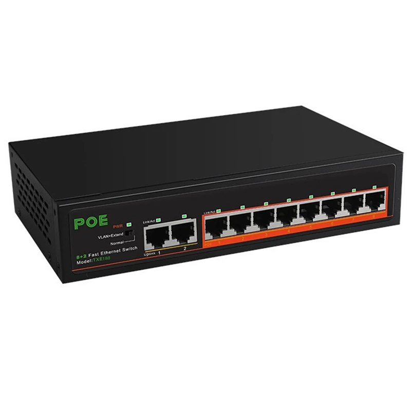 

POE Switch 10 Port 100Mbps Network Switch Ethernet Switch Home Switch Network Splitter For Surveillance Camera US Plug