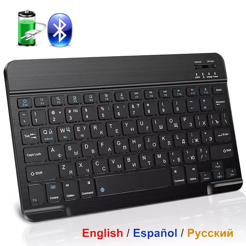 

Bluetooth Wireless Keyboard Mini Keyboard For Tablet Phone Ipad Rechargeable EN Russian Keyboard Spanish Keycaps Keyboard With ñ