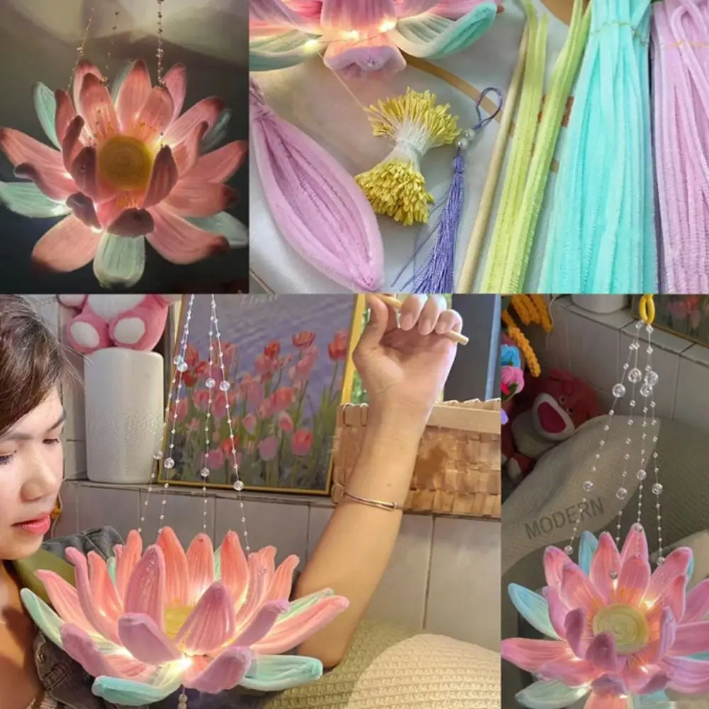 DIY материал посылка цветок лотоса фонарь мультяшное украшение светящийся кролик