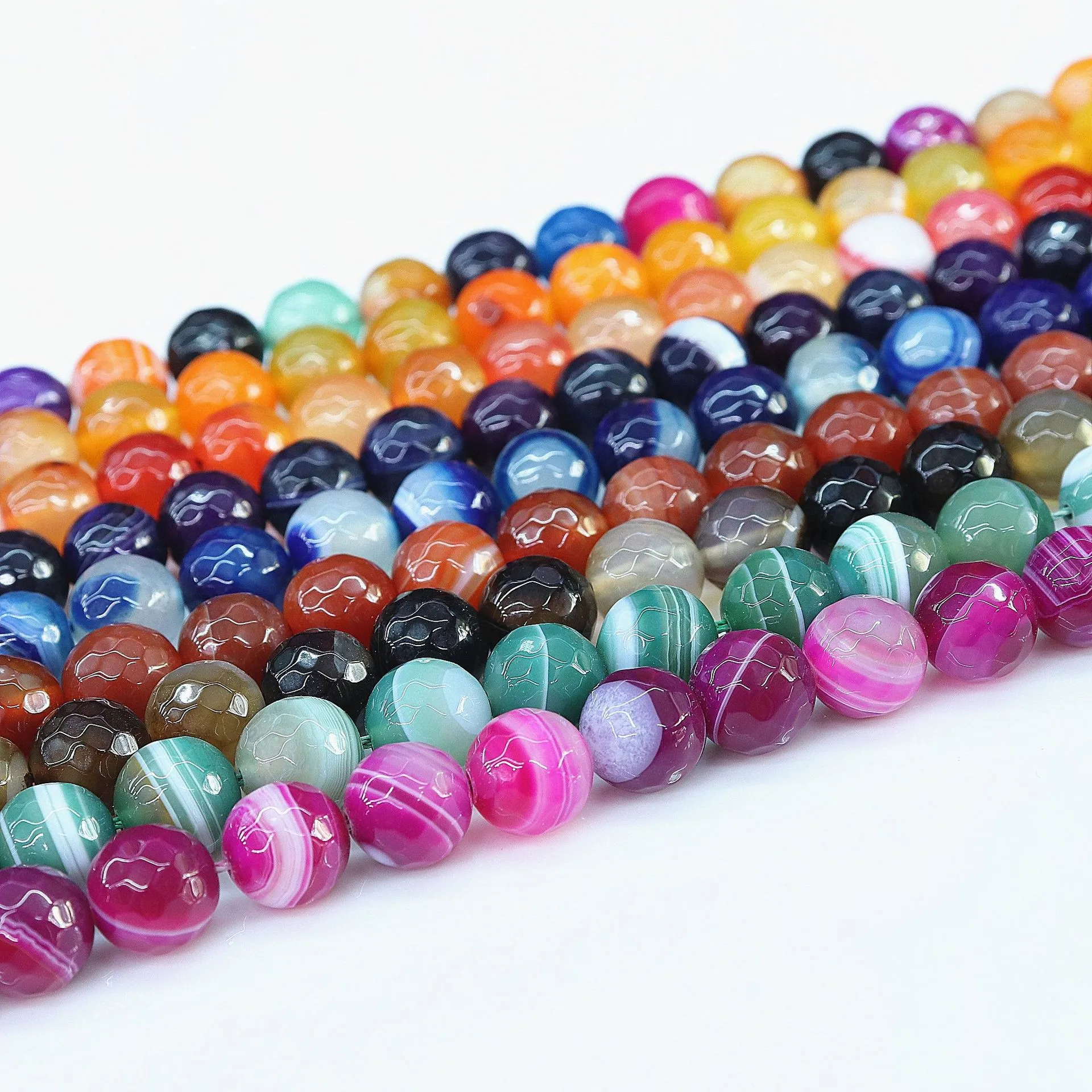 

2022 New Sliced Striped Silk Wrapped Agate Natural Stone Round Beads Loose Spacer Beads For Women Jewelry Making DIY Bracelet