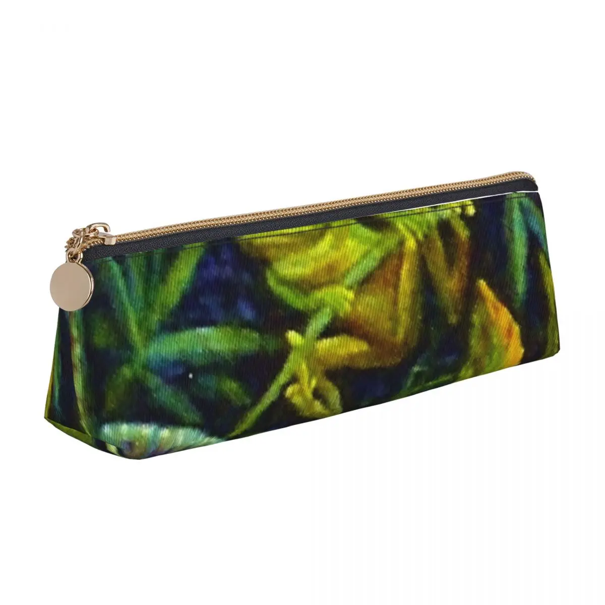 

Tree Frog Triangle Pencil Case Red Eyed Green Tropical Frogs Jungle Cool Zipper Pencil Box Boy Girl College Leather Pen Bags