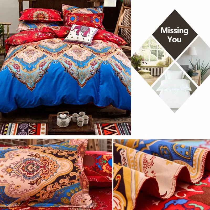 

Ethnic Print FourPiece Set with GrindingBohemian Middle Eastern Style