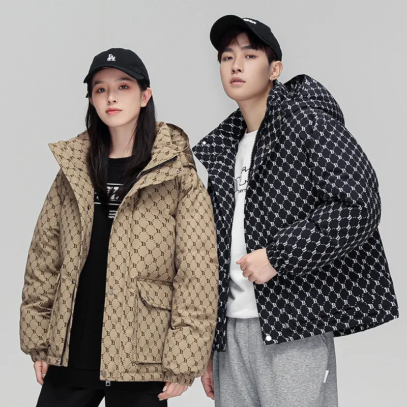 Зима 2023 новый парный пуховик винтажный модный повседневный уличный теплый