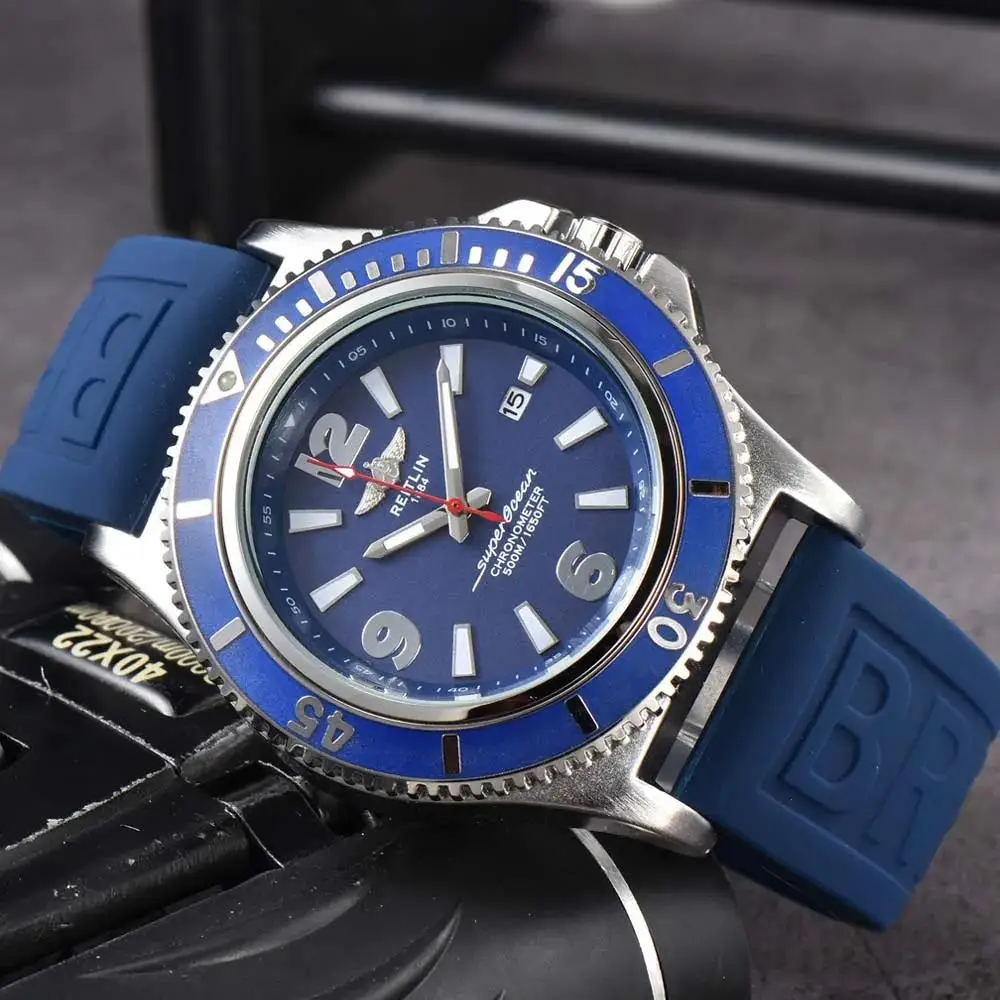 

New Breitling Men Watches Luxury Business Quartz Movement Automatic Date Wristwatch Daily Waterproof High Quality AAA Clocks