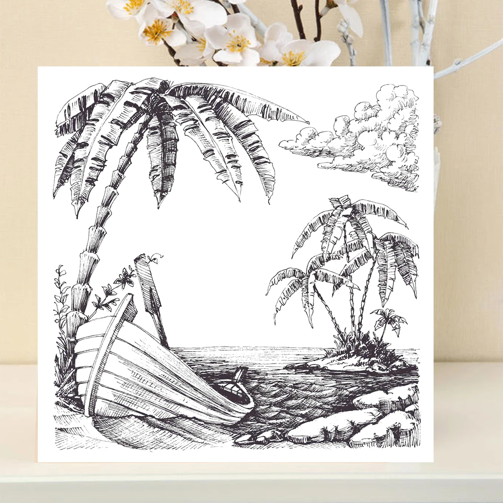 

Пейзаж и фон прозрачные штампы для «сделай сам» Скрапбукинг Декоративные открытки рукоделие забавное украшение поставки декоративный аль...