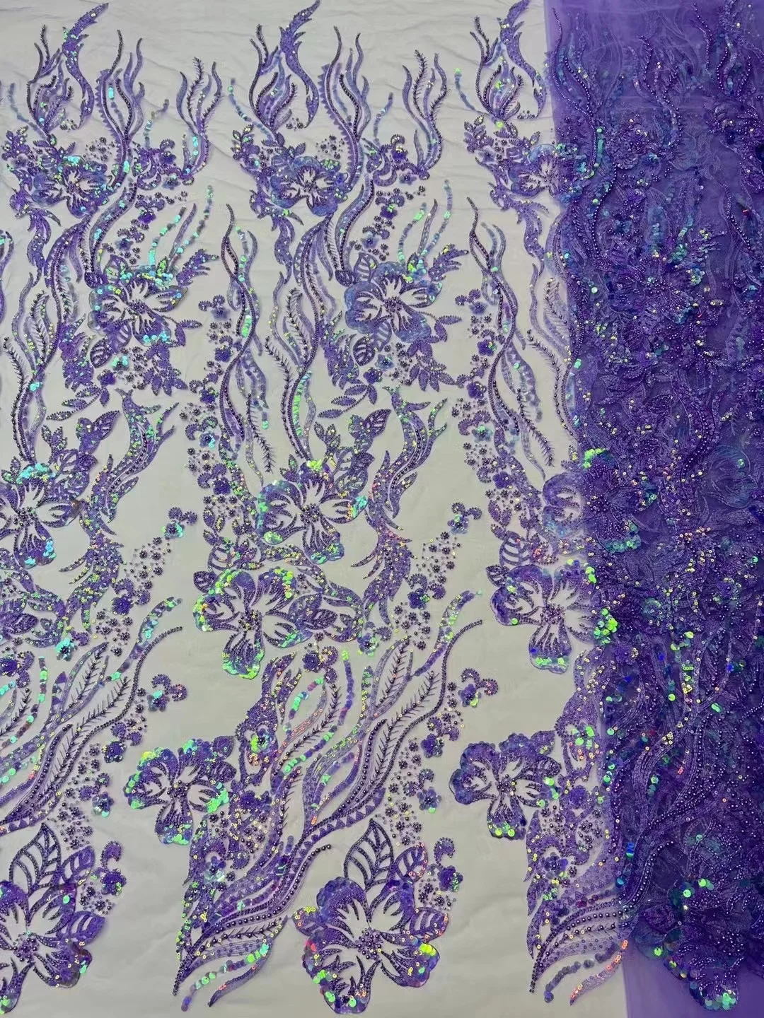 

Luxury Sequins African Lace Fabric 2023 High Quality Beads Nigerian Wedding Bridal Embroidery French Tulle Lace Fabric 5 Yards