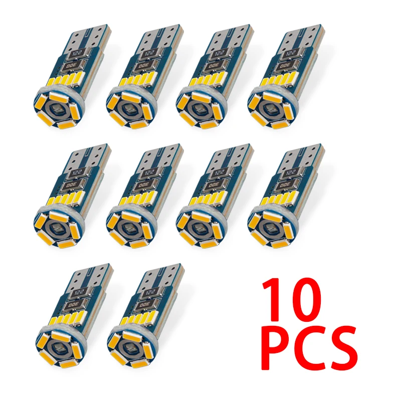 

10 шт. 4300K T10 W5W светодиодная лампа 4014 15smd сигнальная лампа шириной света для чтения автомобильная безэлектродная лампа освещение приборной панели 12 В