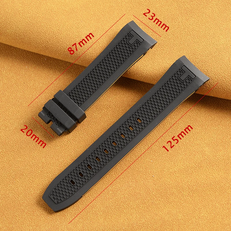 For TISSOT PRS 516 Extreme Rubber T079427A Black Strap Band 23mm Buckle