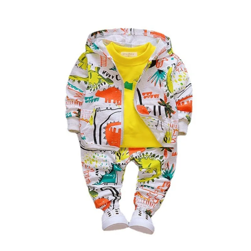 

Новинка, весенне-осенняя одежда для маленьких девочек, детская куртка с мультяшным рисунком для мальчиков, футболка и штаны, 3 шт./компл., мод...