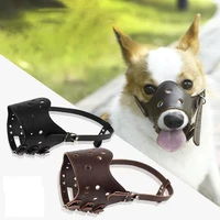 soft leather muzzle for dogs anti biting secure adjustable and breathable pet small large dogs muzzle for golden retriever