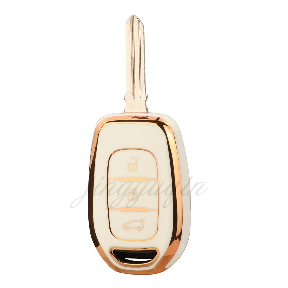 Jingyuqin 10 шт. 3 кнопки гибкая искусственная кожа ТПУ для Renault Kwid символ движения Dacia