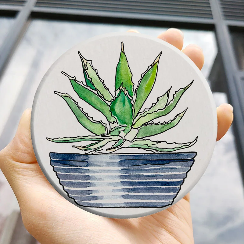 

Eco-friendly Printed Silicone Diatom Mud Glass Mat Plant Tree Gress Place Mat Kawaii Kitchen Place Mat Christmas Table Mat Food