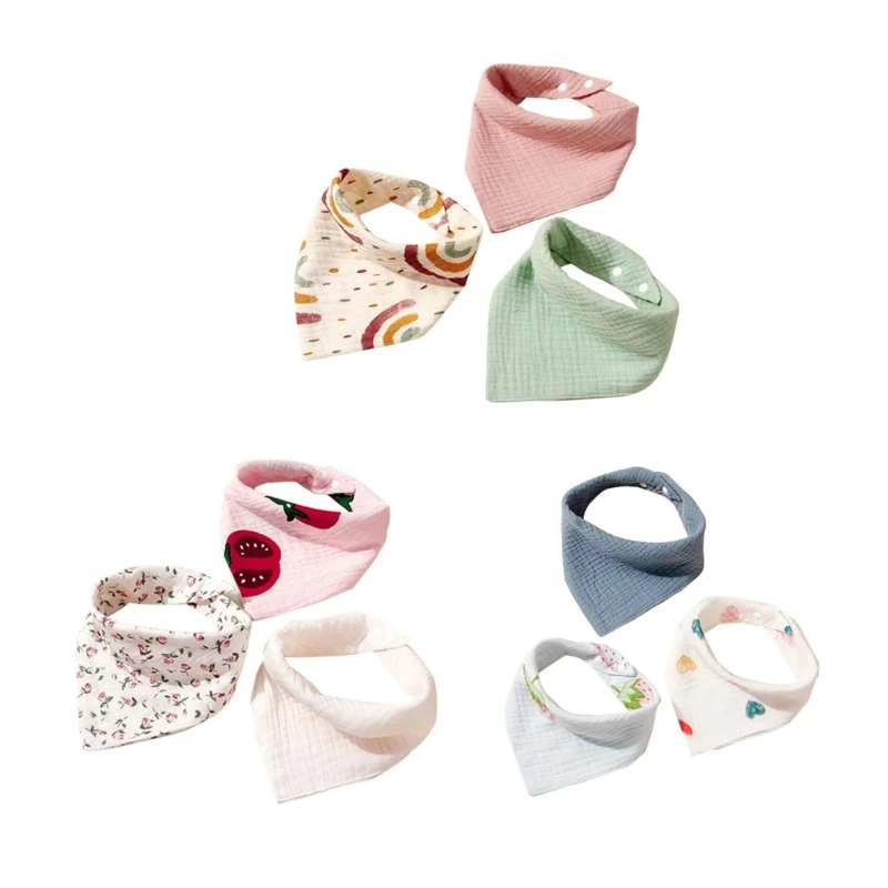 

Portable Baby Girl Bibs Baby Bandana Drool Bibs Cotton for Unisex Boys Girls Newborn for Teething and Drooling 3-piece