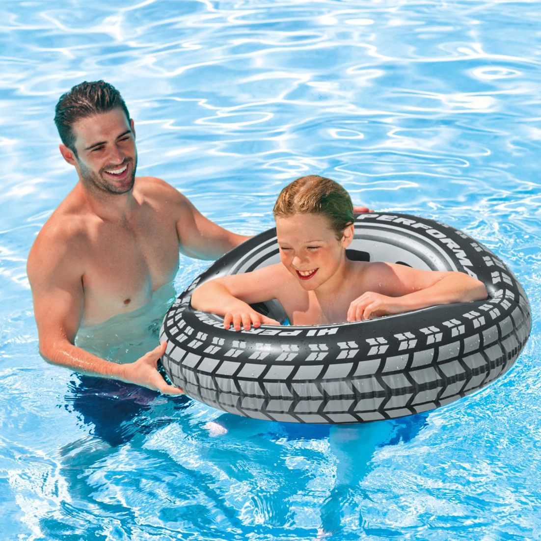 

PVC Inflatable Car Wheel Tire Tyre Swim Ring 90cm Diameter Swimming Pool Ring Floats Water Toy Summer Beach Adults Kids Floater