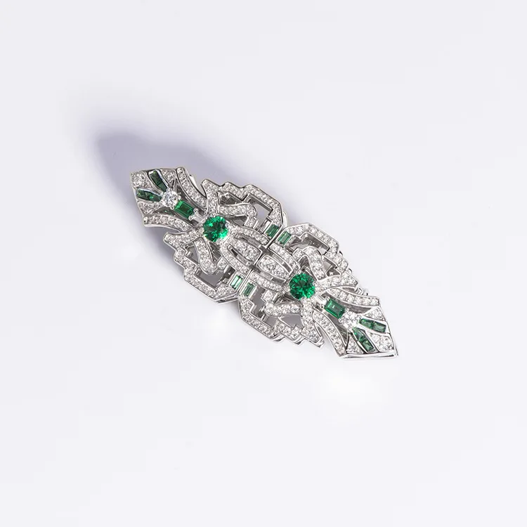 

Lind Super Luxury S925 Silver Emerald Bowknot Brooch 5a+ Cubic Zircona Gemstones Jewelry For Woman Gift Pirmiana Jewelry