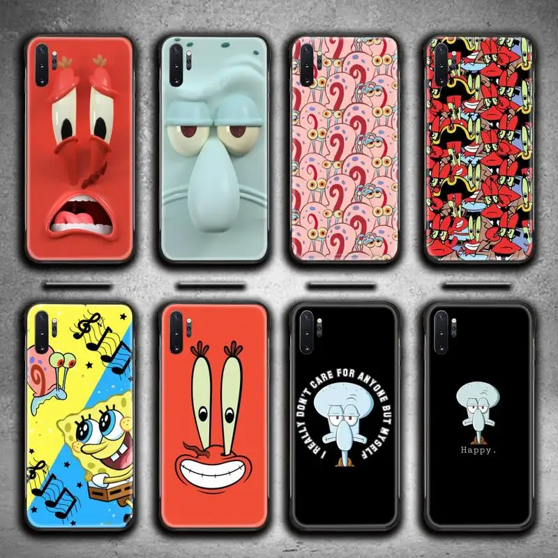 

SpongeBob Squidward Mr. Crab Phone Case For Samsung Galaxy Note20 ultra 7 8 9 10 Plus lite M51 M21 M31S J8 2018 Prime