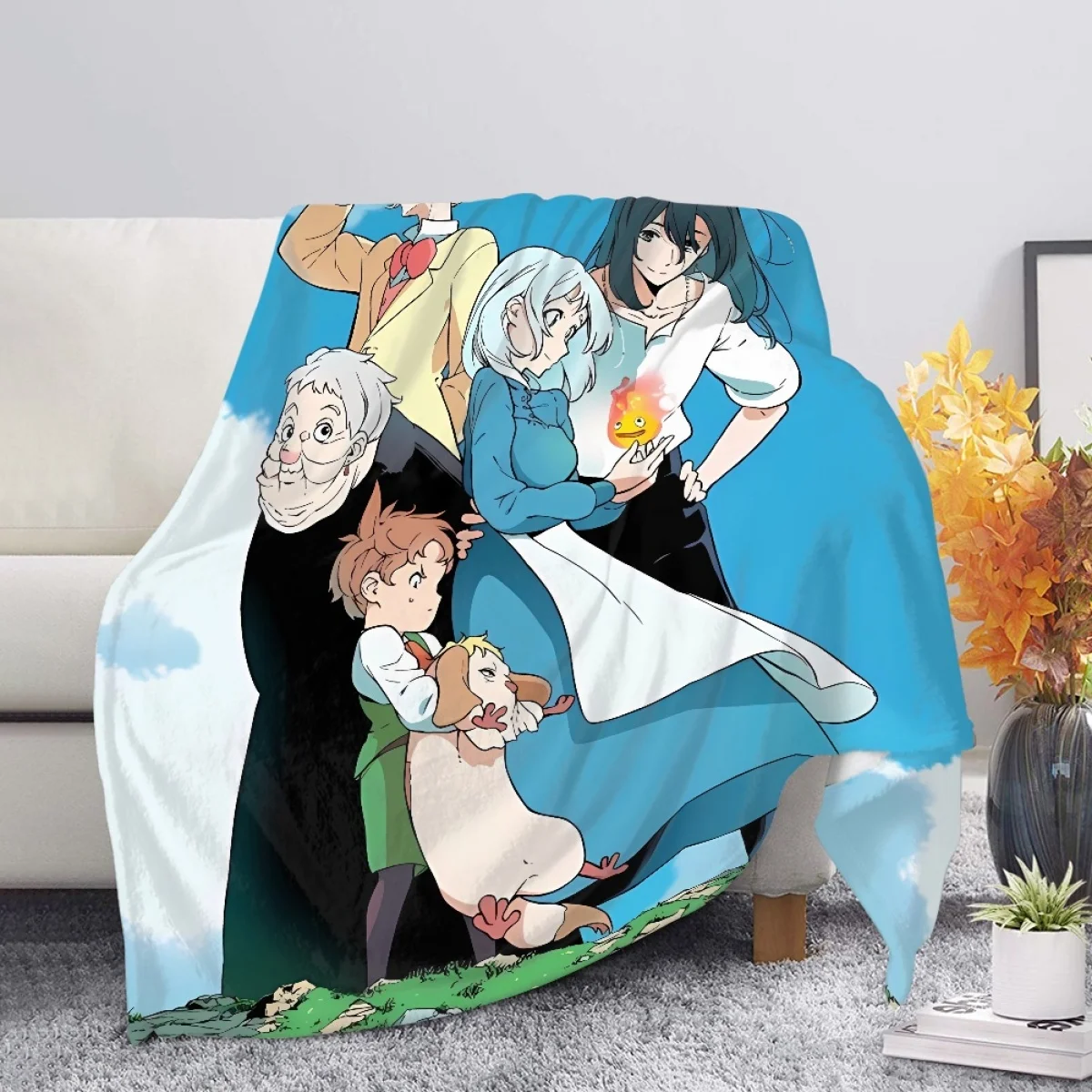 

TOADDMOS Cartoon Howl's Moving Castle Child Blanket Ultra Soft Warm Blanket for Living Room Bedroom Beds Sofa Home Decor Gift