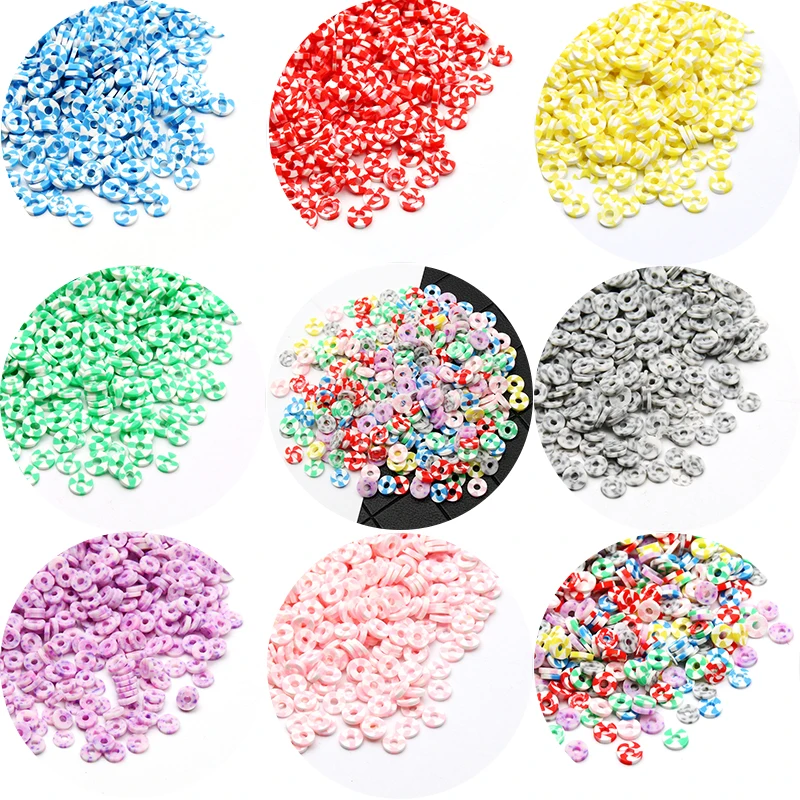 

Плоские разноцветные Круглые Кольца, 6 мм, чип-диск из полимерной глины, бусины россыпью, разделитель, Детские аксессуары