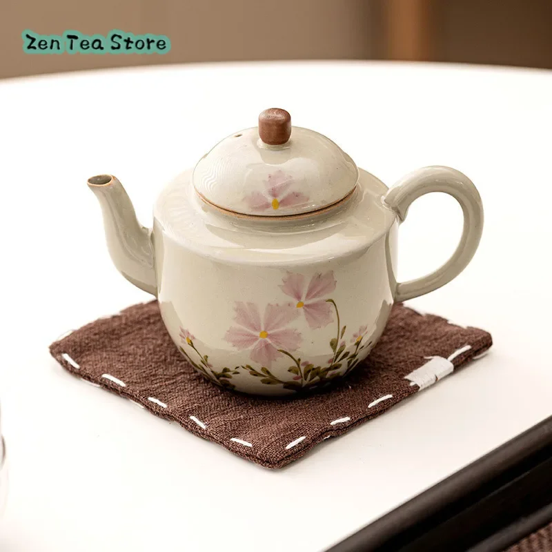 Деревянный ясень маленькая ромашка керамический чайник домашний маленький с