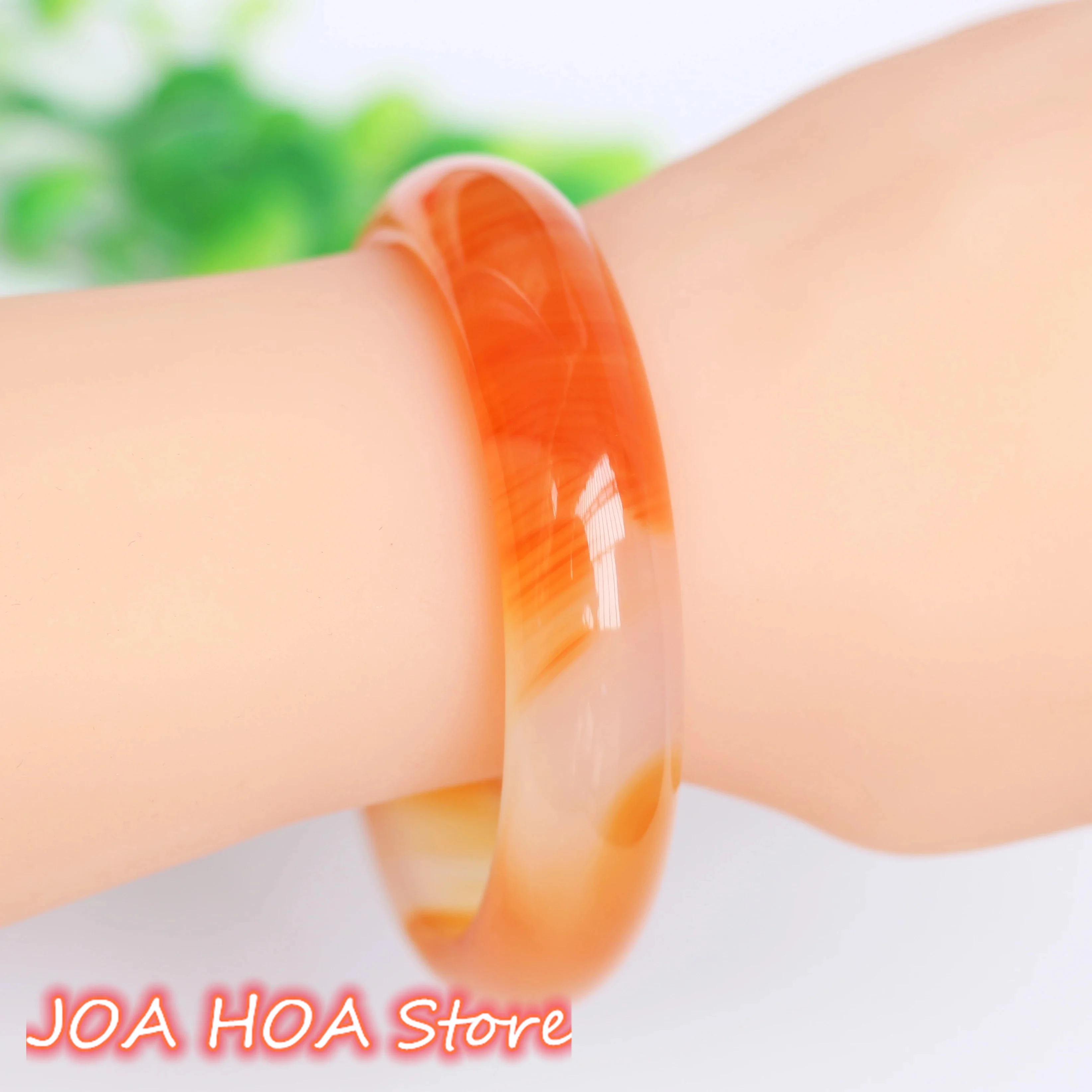 

Natural Handmade Carved Red Agate Two-tone Jade Jewelry Bracelet Ruby