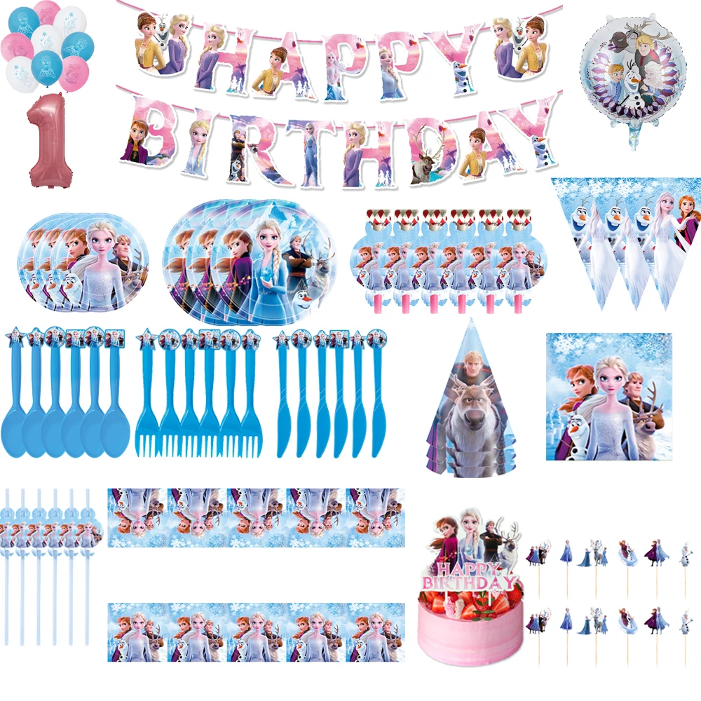 

Холодное сердце, Эльза, Анна, искусственное украшение, тарелка, чашка, скатерть, одноразовая посуда, для девочек, для будущей мамы, Снежная королева, товары для дня рождения