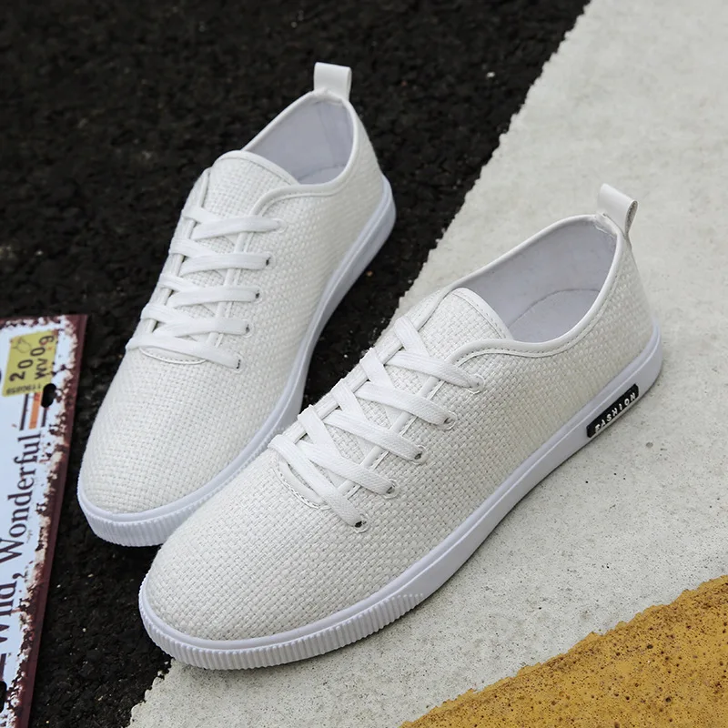 Pop White Shoes Male Casual Fashion Shoes Loafers Men Off White Shoes Canvas Male Footwear Comfortable for Man Loafers