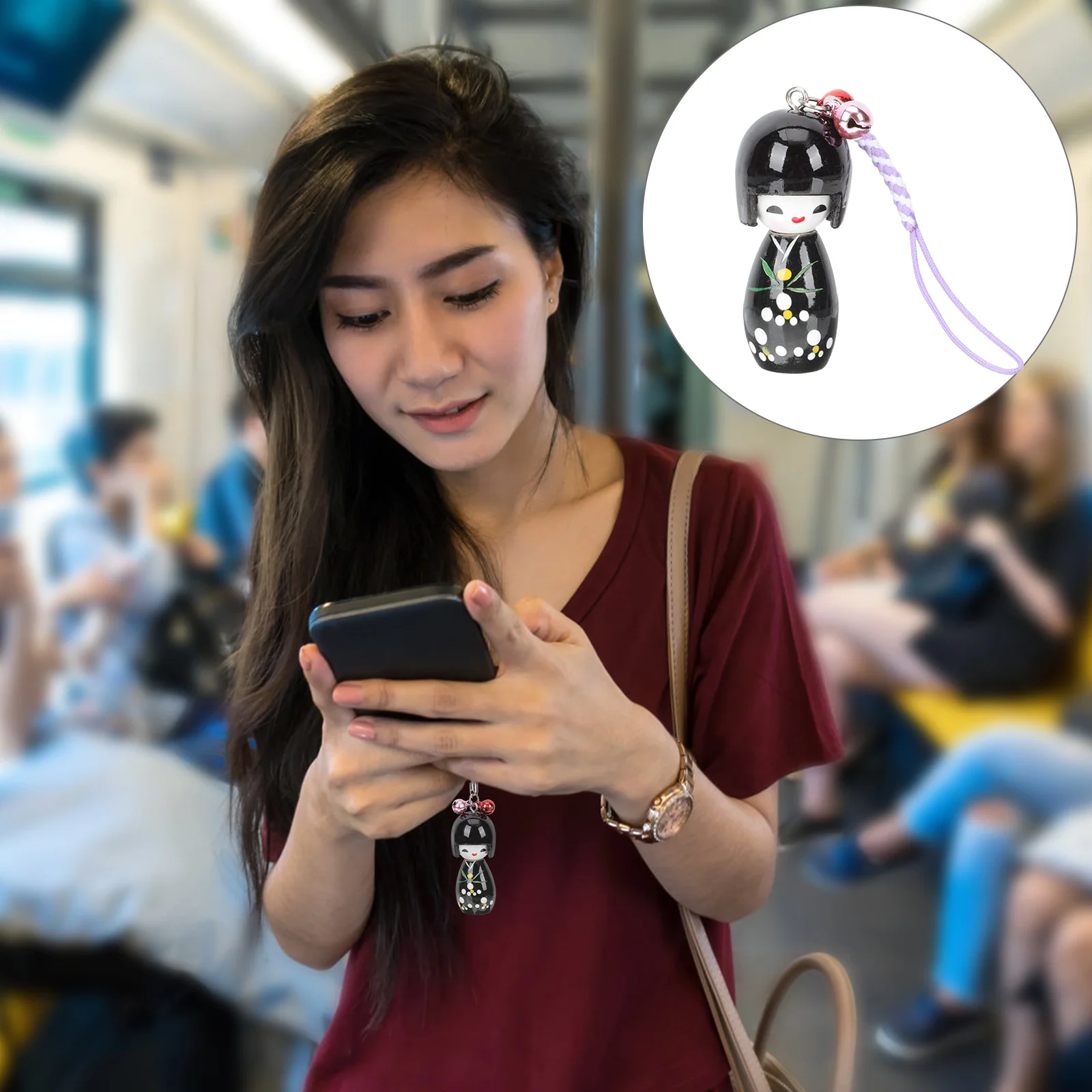 

Japanese Style Puppet Pendant Keyrings Car Keys Backpack Pendant Japanese-style Keychain Pendant Wooden Japan Gifts