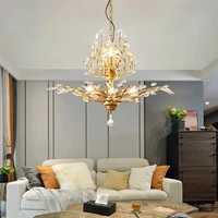 postmodern industrial style crystal led pendant light for living room hall bedroom kitchen cafe rustic iron home pendant lamp