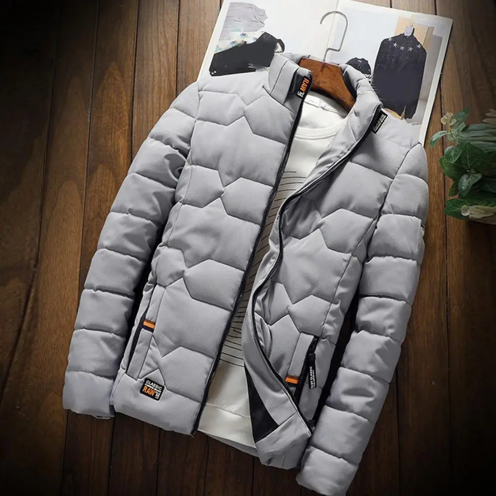 Trendy Youth Jacket Stand Collar Autumn Winter Slim Fit Pockets Jacket Overcoat  Jacket Coat    Men Overcoat