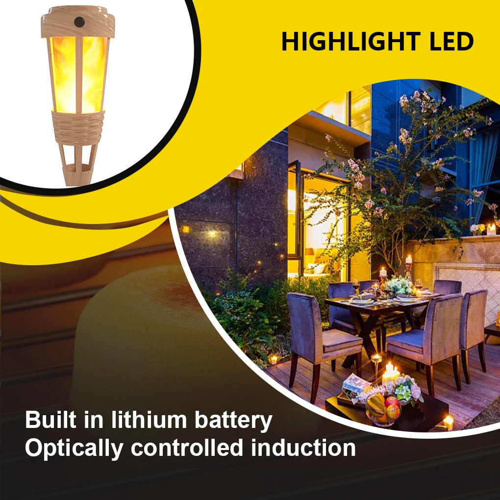 

4 Pack Solar Flame Light Torch Lamp Plastic Waterproof Flickering Decorative Lighting Landscape Driveway Decoration