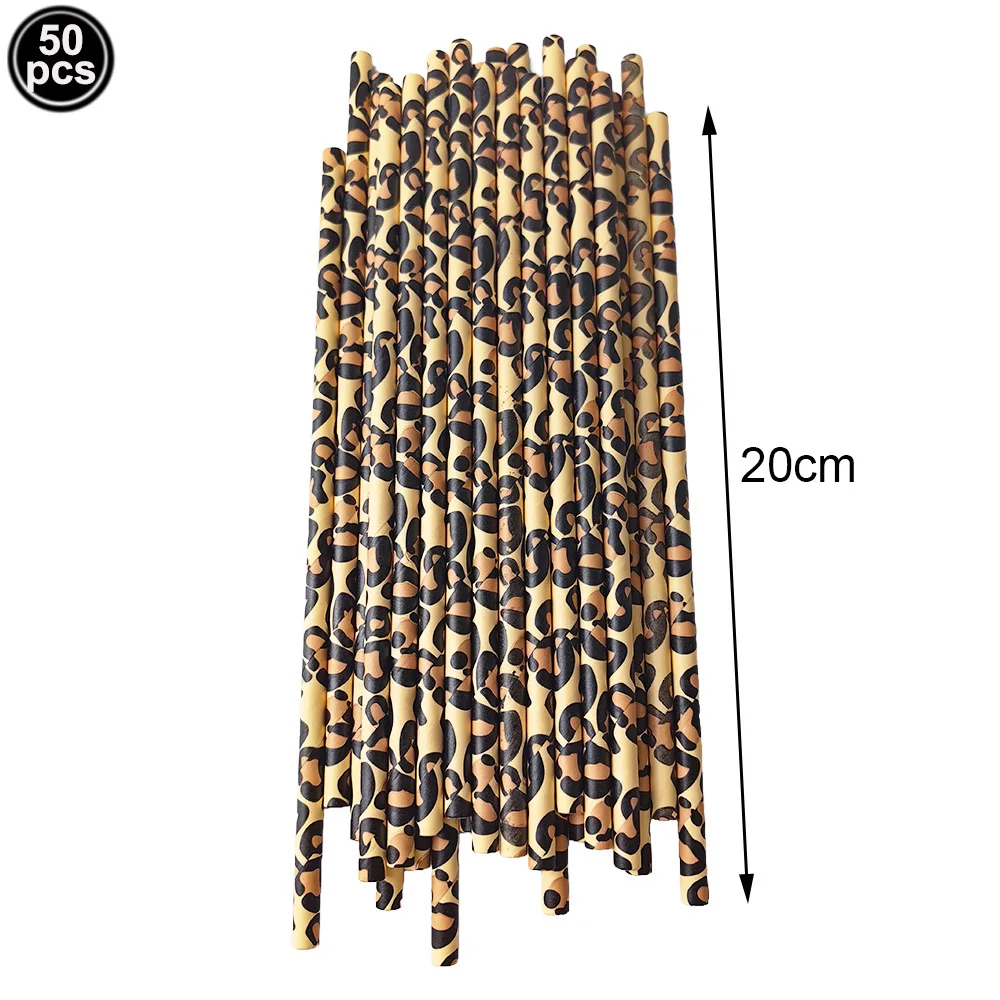 

Бумажные соломинки с леопардовым принтом