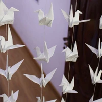 1000pcs white paper origami cranes on string party backdrop origami cranes wedding backdrop stage decoration fast ems delivery