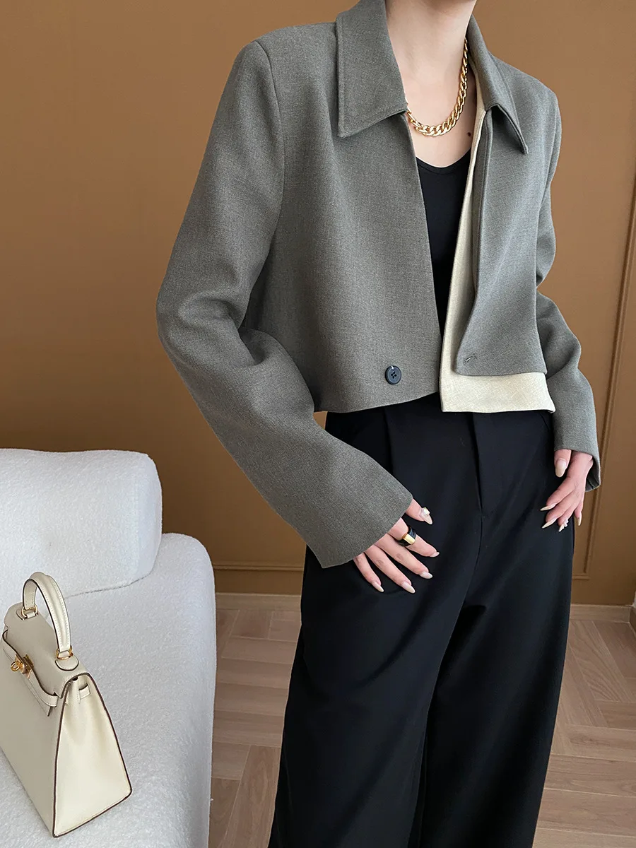 Женский весенний Новый нестандартный короткий комбинированный пиджак