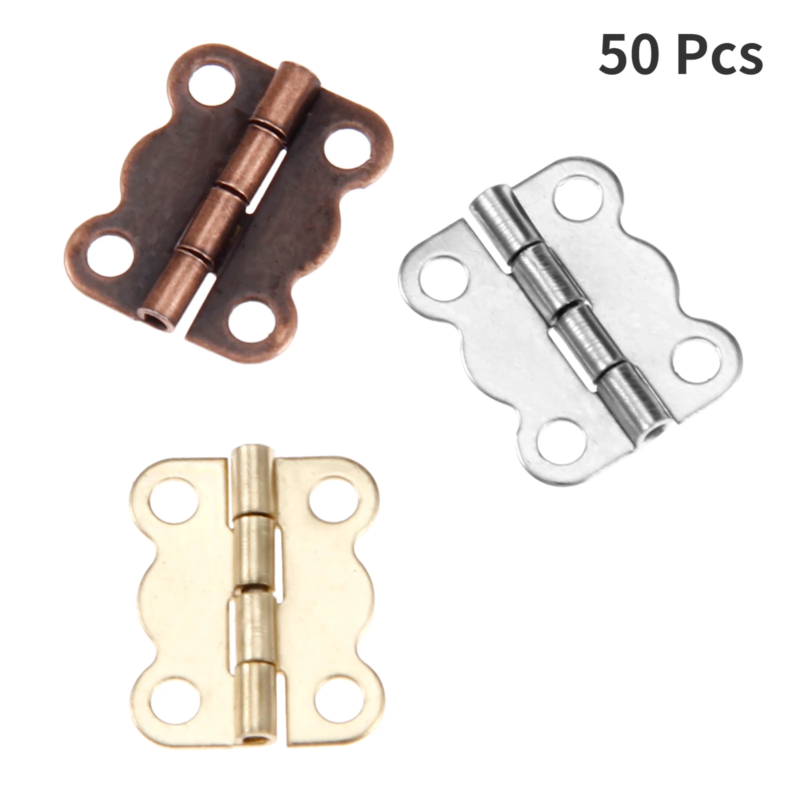 

DRELD 50Pcs Butterfly Cabinet Door Luggage Hinge Furniture Fittings Jewelry Wood Boxes Hinge Furniture Hardware w/Screw 16*12mm
