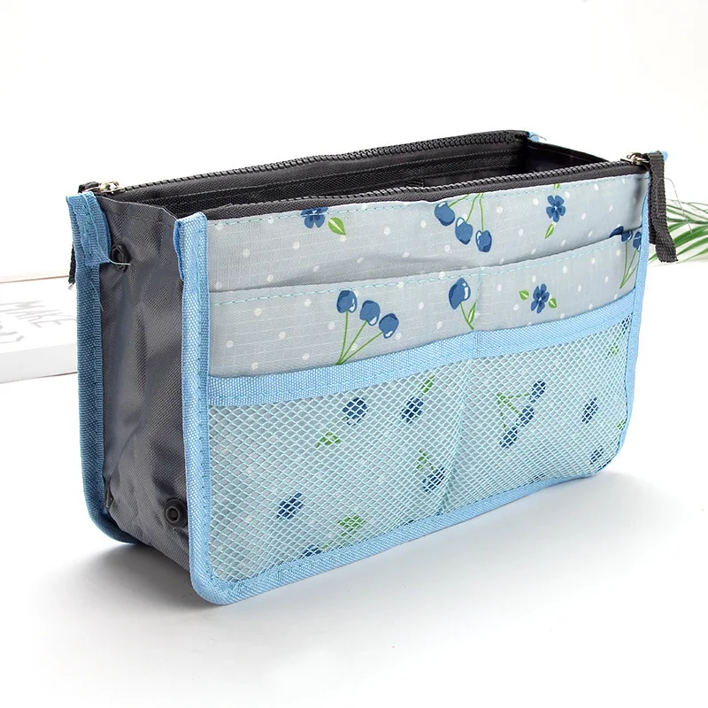 

Organizer Insert Bag Women Nylon Travel Insert Organizer Handbag Purse Large liner Lady Makeup Cosmetic Bag Cheap Female Tote