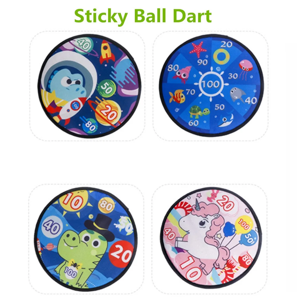 Animal Sticky Ball Dart Board Games Toy Parent-Child Outdoor Sports Indoor Sucker Sticky Ball Target With 2 Darts 4pcs Ball