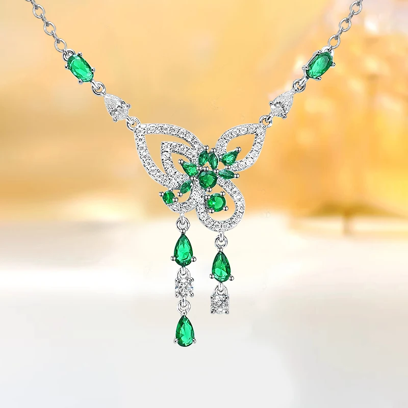 

Модный Искусственный Красочный кулон-бабочка из стерлингового серебра 925 пробы с высокоуглеродистым бриллиантом маленький и небольшой