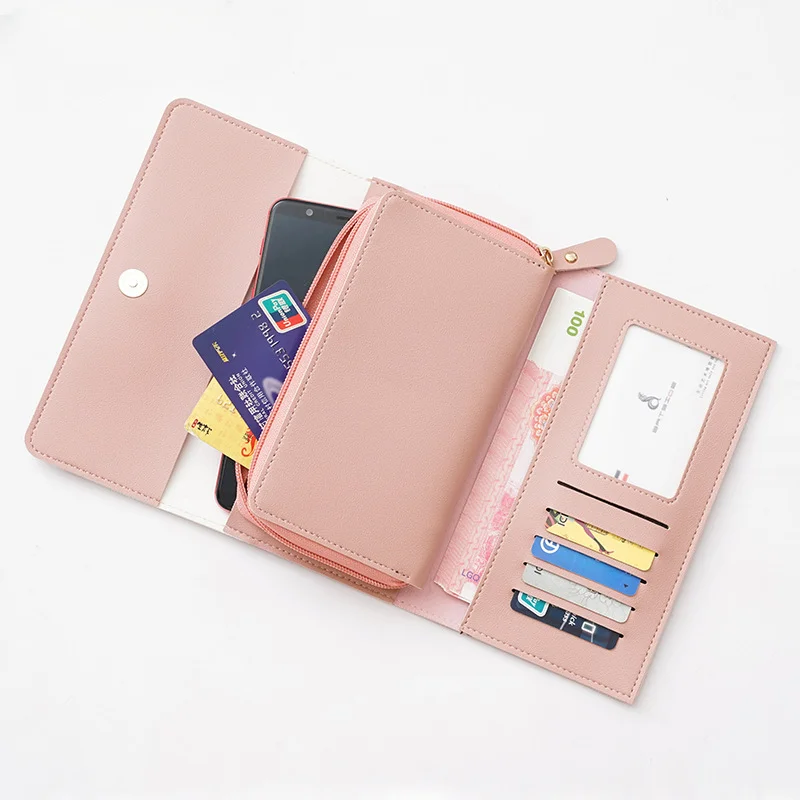 Female Fold Bag Pu Women's Slim Wallet Long Woman Portefeuille Card Holder Femme Cute Carteira Ladies Coin Purse Bolsa Feminina