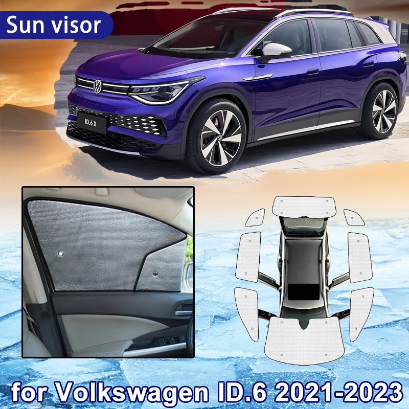 

Full Coverage Car Sun Shade for Volkswagen VW ID.6 ID 6 ID6 2023 2022 2021 Auto Sunshade Windshield Anti-UV Side Window Visor