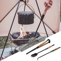 charcoal tongs fire shovel fire hook set wood stove firewood charcoal clip outdoor camp barbecue bonfire tool camping equipment