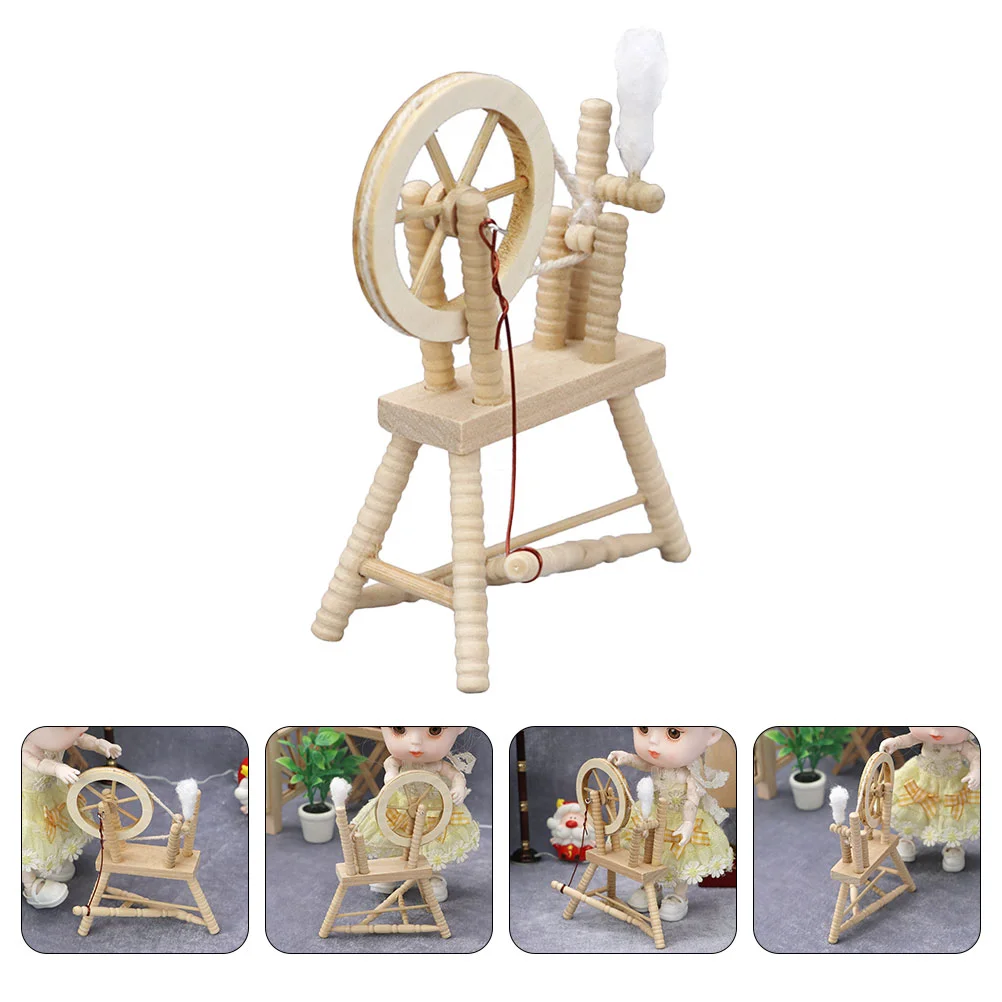 

Reeling Machine Minimodel Miniature Hand Wheel Playthings Simulationdevicewood Furniture